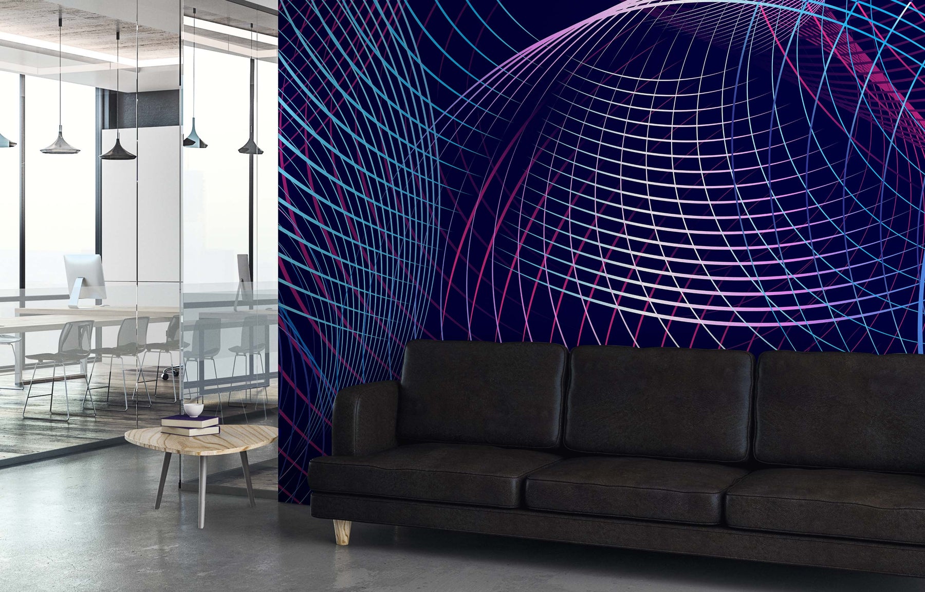 NAVY HYPNOTIC SPIRAL WALL WRAP