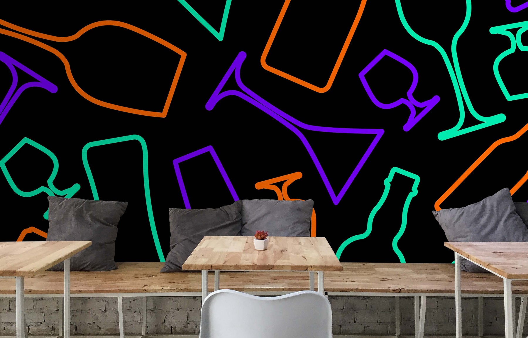 NEON CHAMPAGNE CRAZE WALL WRAP