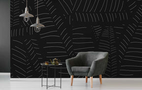 PALM LINES B&W WALL WRAP