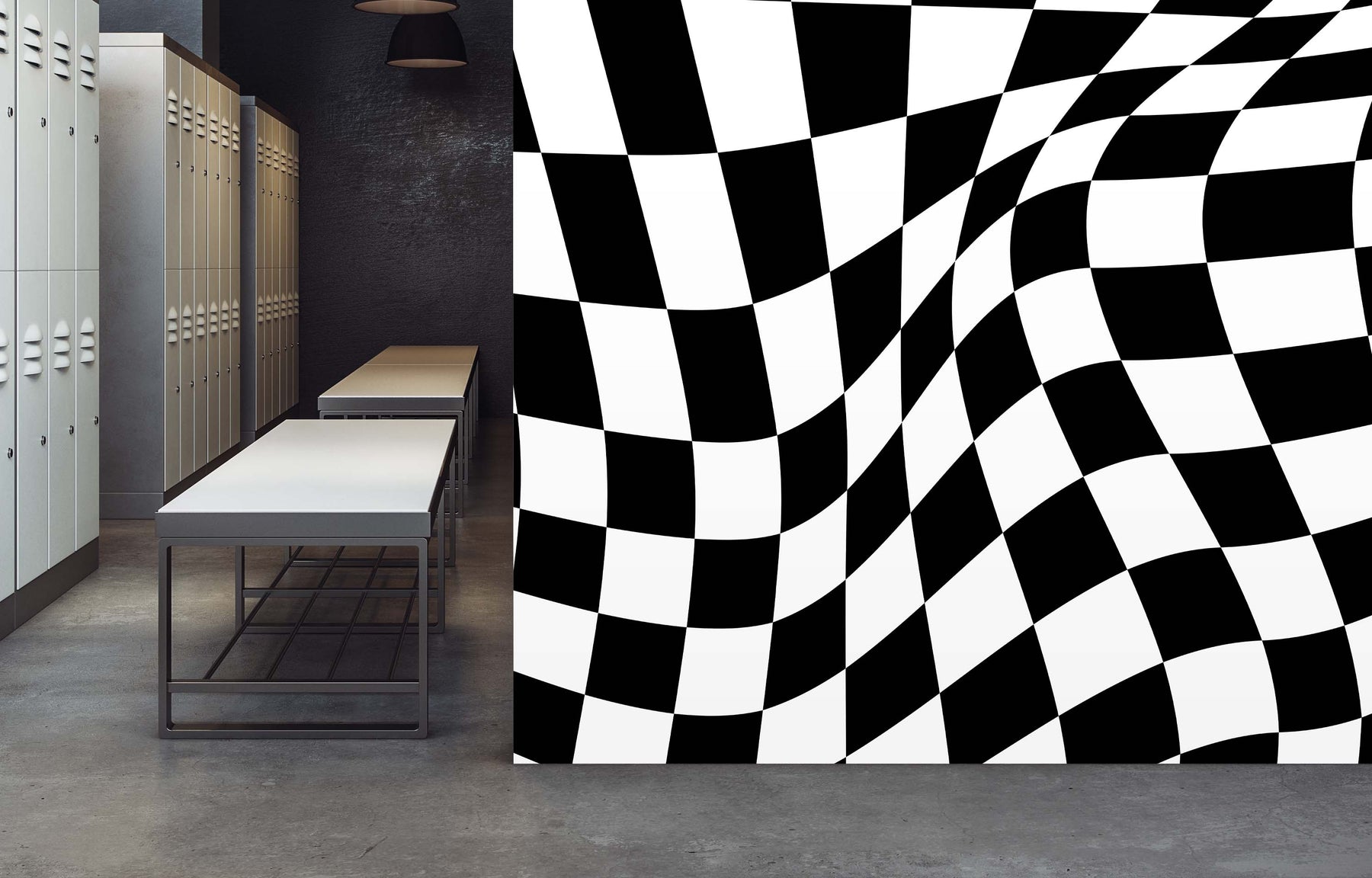 RETRO RACING B&W WALL WRAP