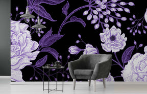 ROSES ARE PURPLE WALL WRAP