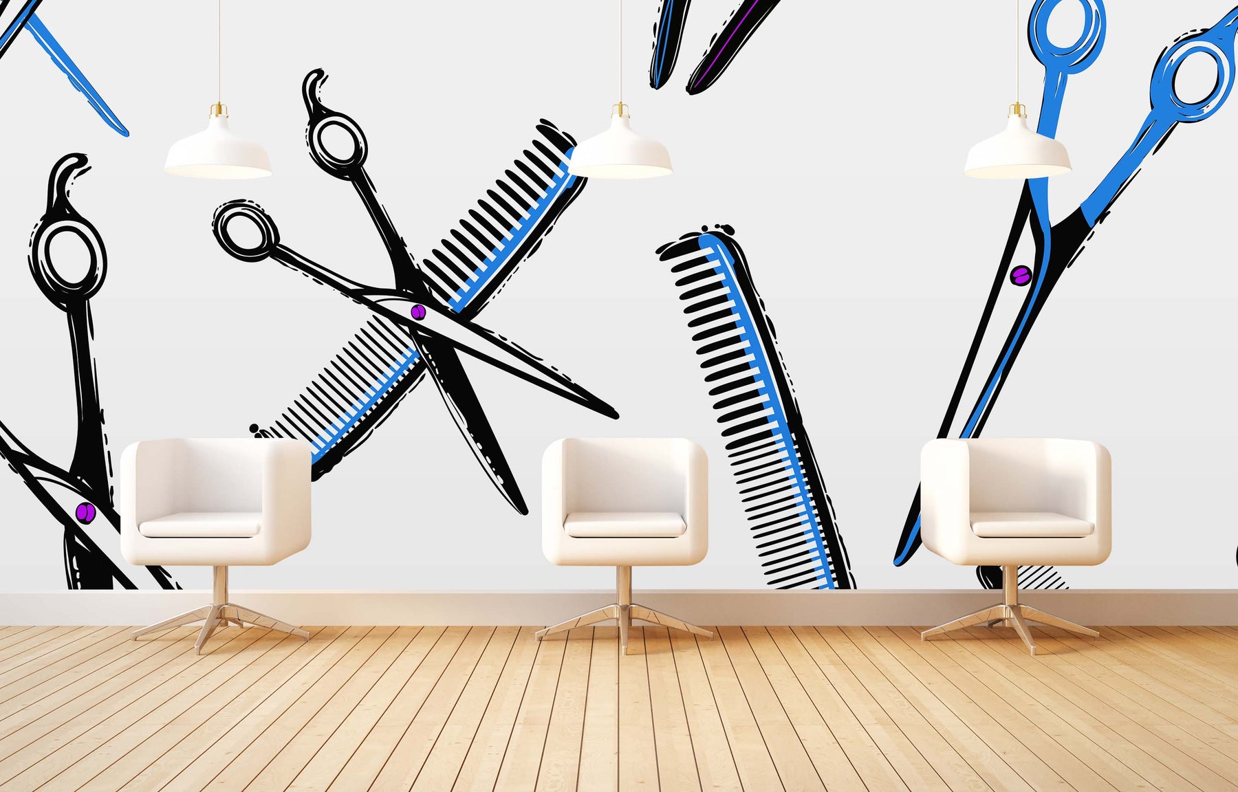 SALON SHEAR BLUEBERRY WALL WRAP