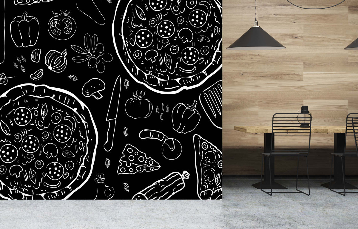 PIZZERIA B&W WALL WRAP