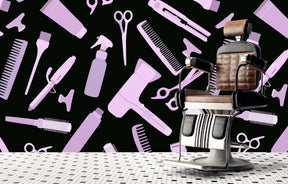 BARBER SHOP LAVENDER WALL WRAP