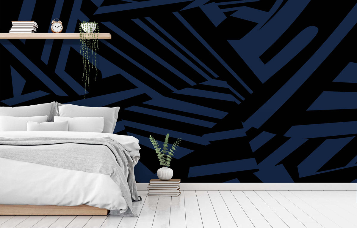 DISTRACTED BLUE VELVET WALL WRAP