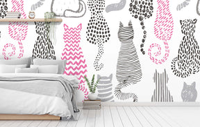 HERE KITTY KITTY PINK WALL WRAP