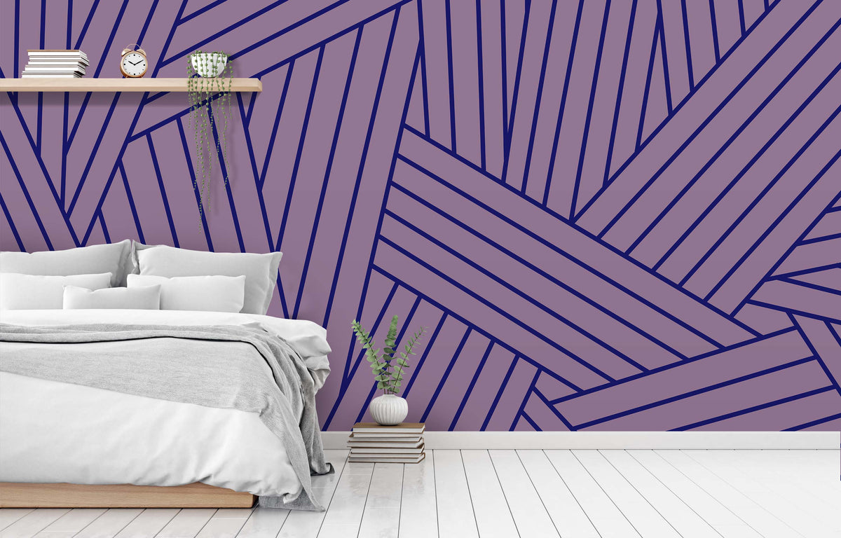 INTERLACED DARK LAVENDER WALL WRAP