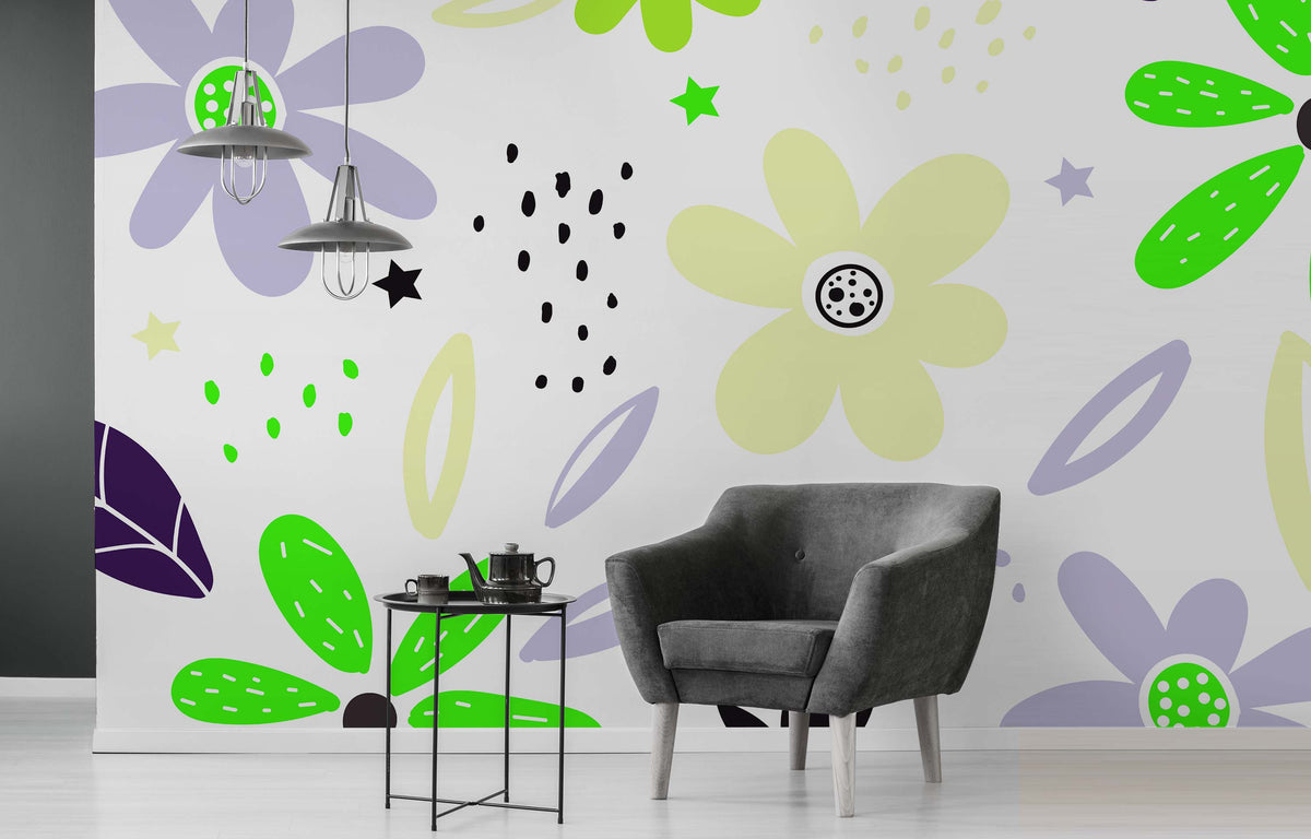 LAVENDER LIME BLOOM WALL WRAP