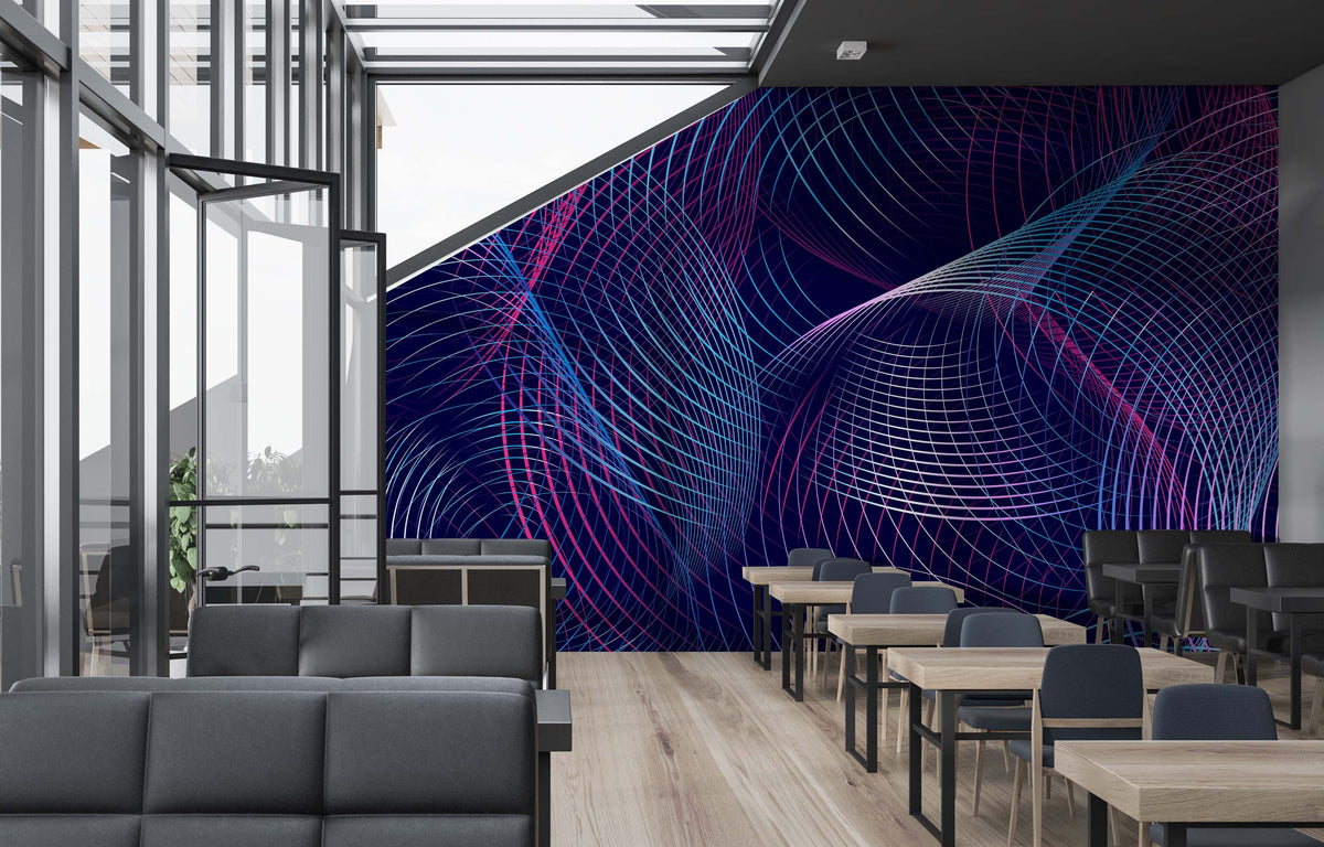 NAVY HYPNOTIC SPIRAL WALL WRAP