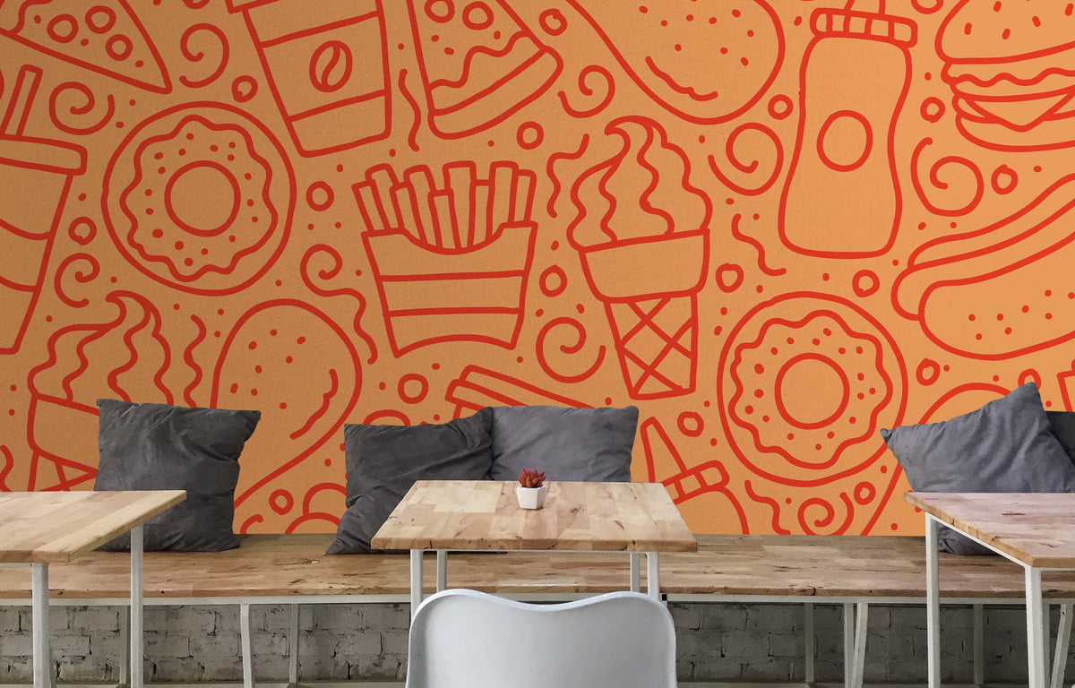 QUICK FOOD ORANGE WALL WRAP