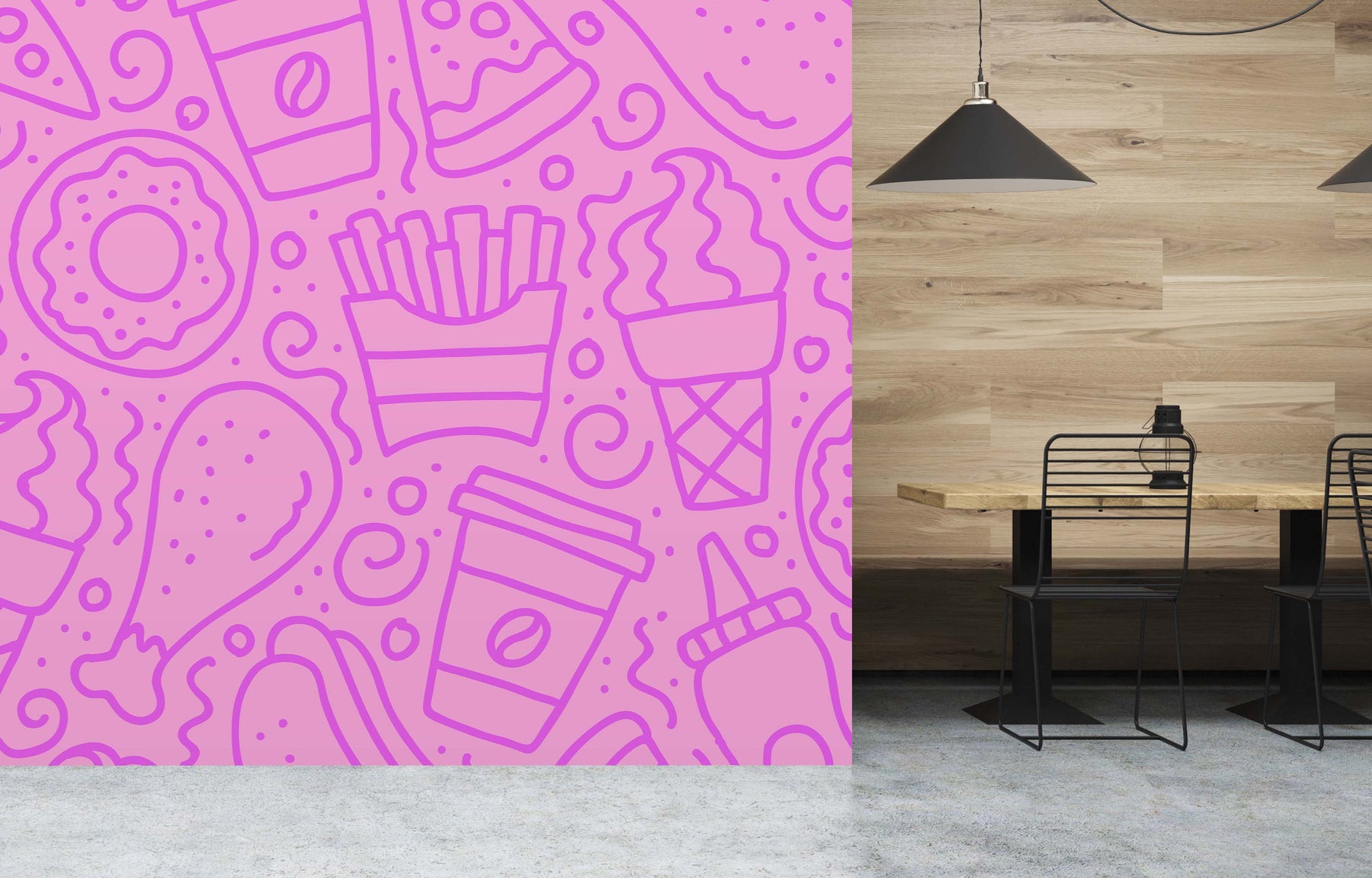 QUICK FOOD PURPLE WALL WRAP