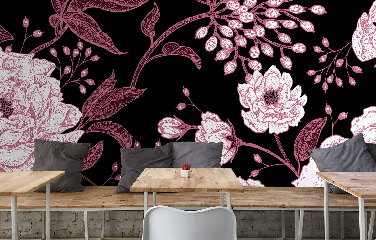 ROSES ARE PINK WALL WRAP