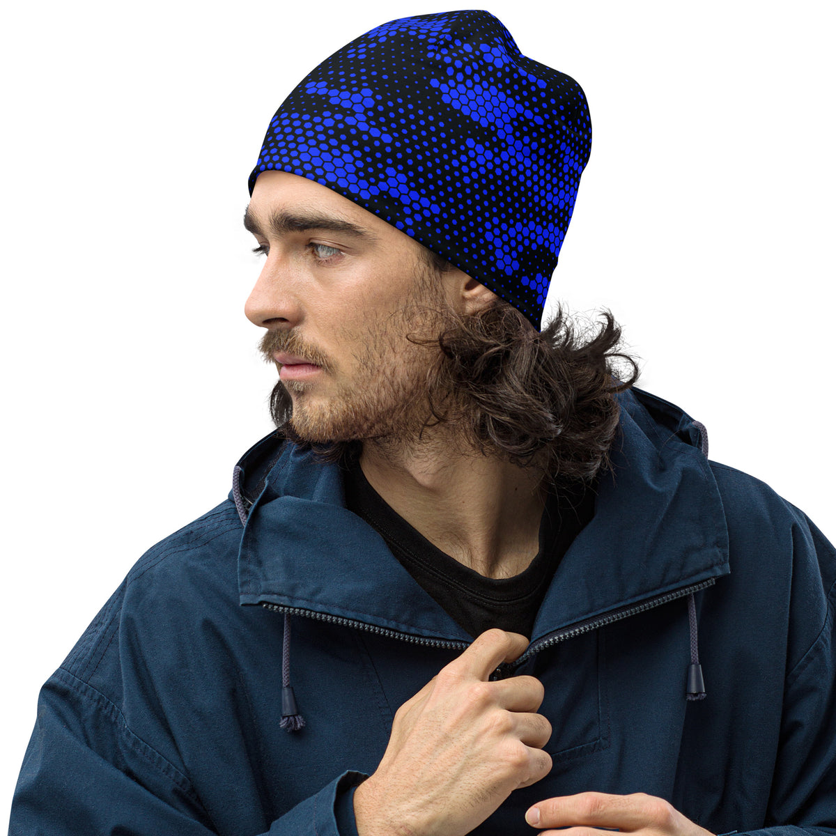 Blue Fabian Camo Beanie