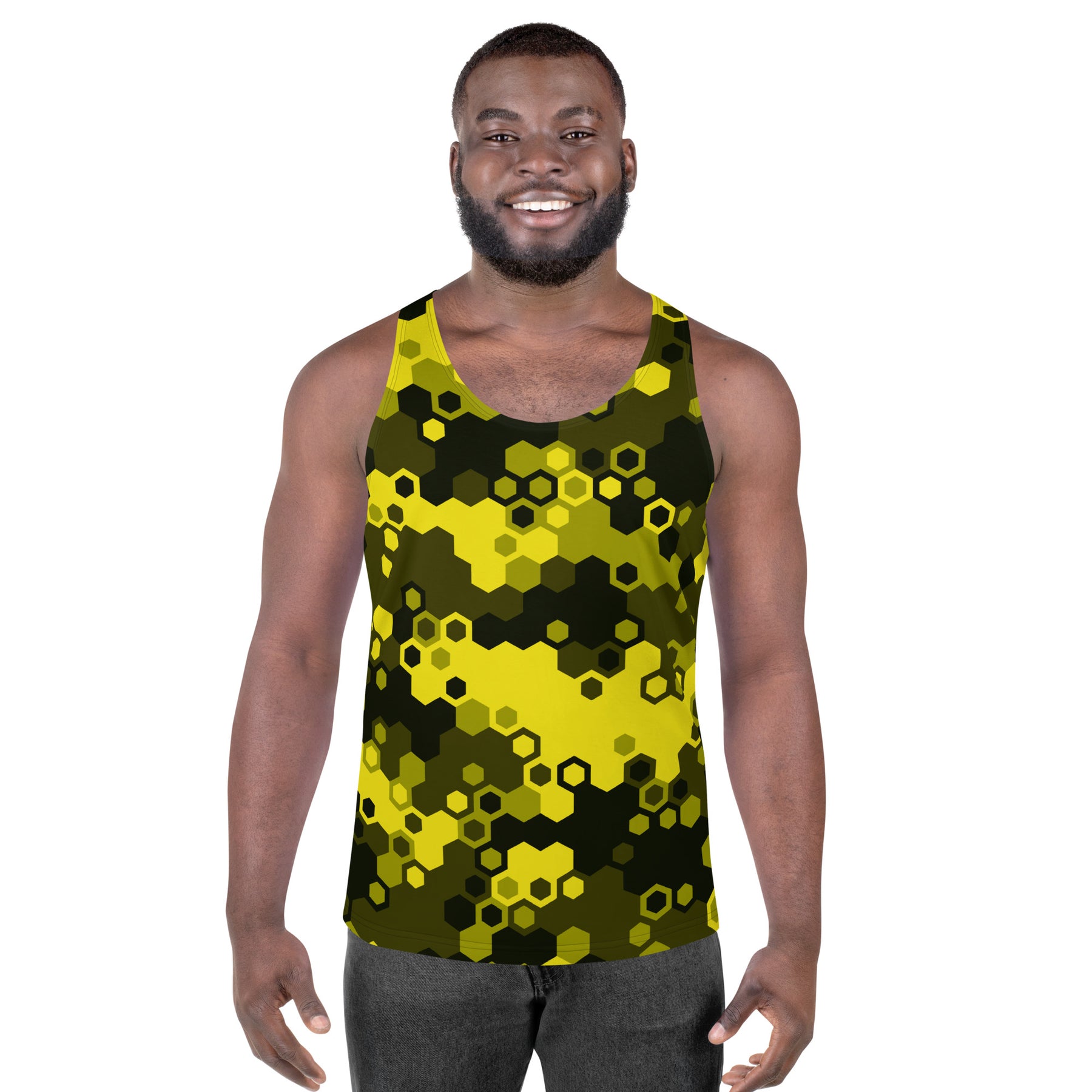 Hex-A-Gone Yellow Unisex Tank Top