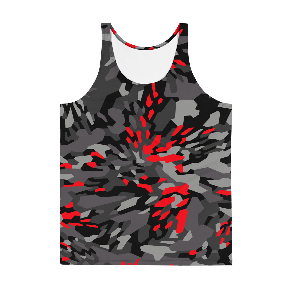 Blood Red Fracture Camo Unisex Tank Top