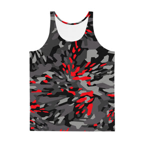 Blood Red Fracture Camo Unisex Tank Top