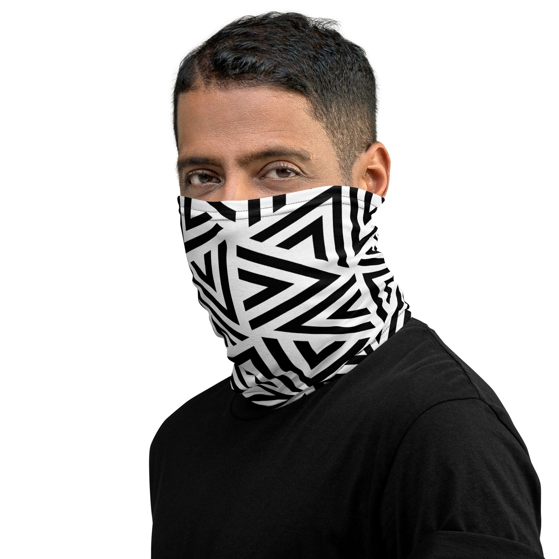 White Modern Teepee Neck Gaiter