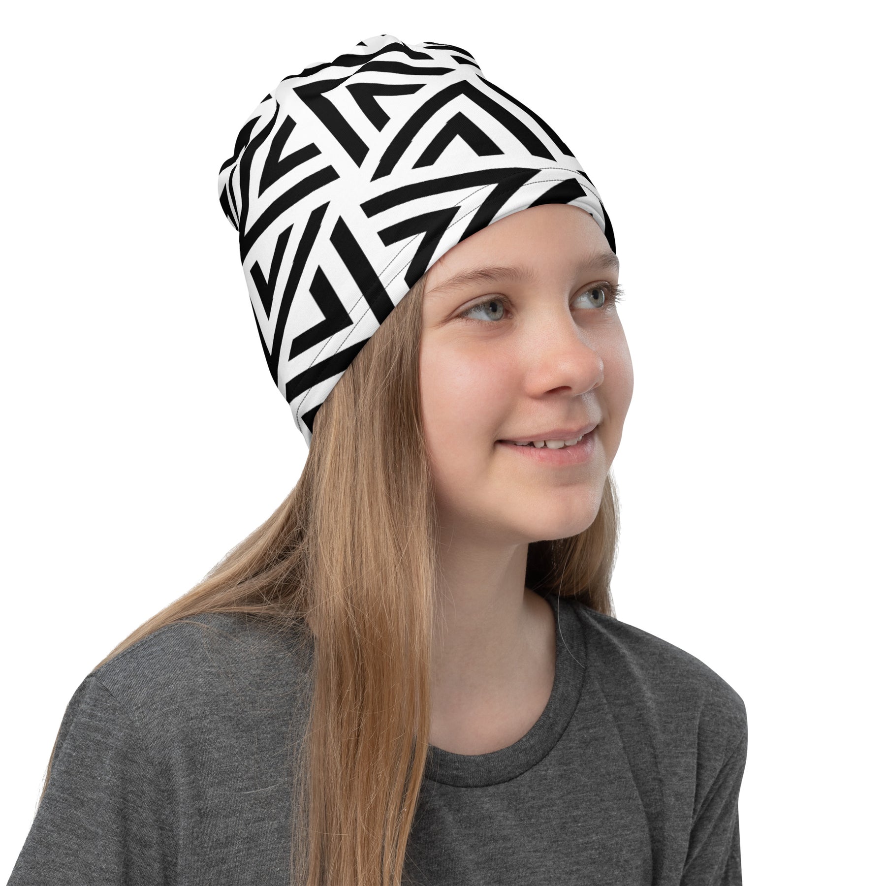 White Modern Teepee Neck Gaiter