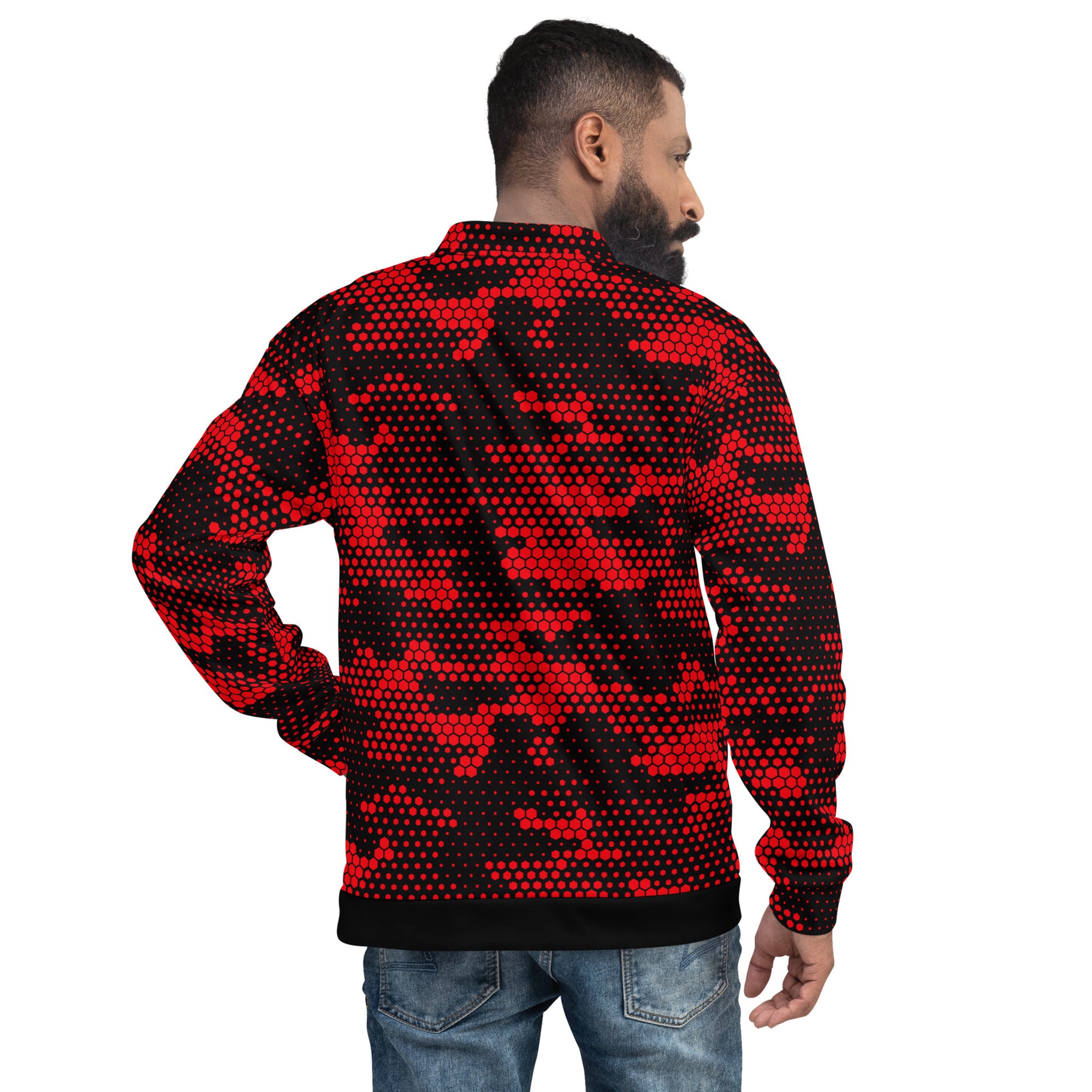 Blood Red Fabian Camo Unisex Bomber Jacket