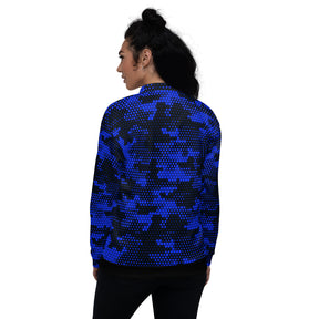 Blue Fabian Camo Unisex Bomber Jacket