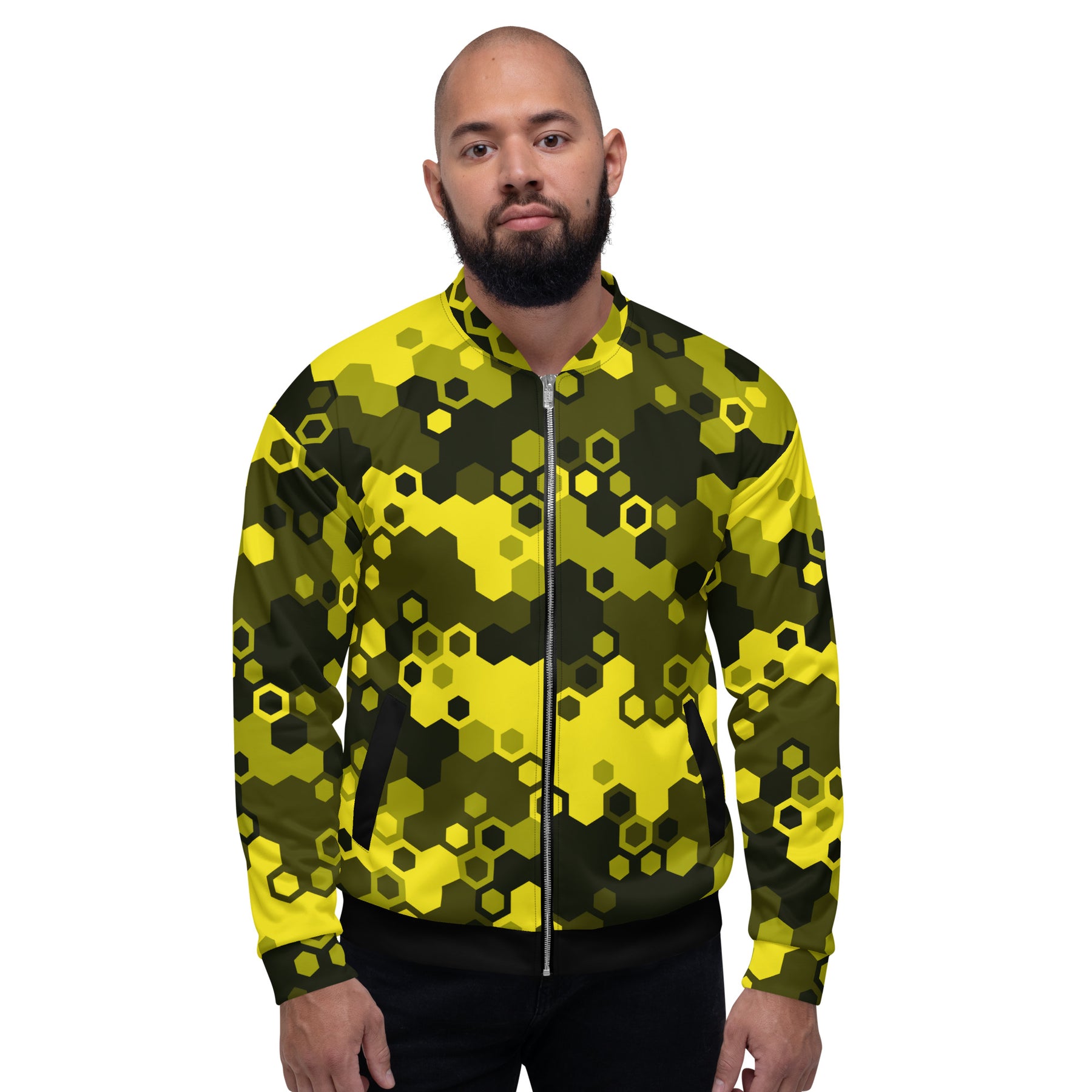 Hex-A-Gone Yellow Unisex Bomber Jacket