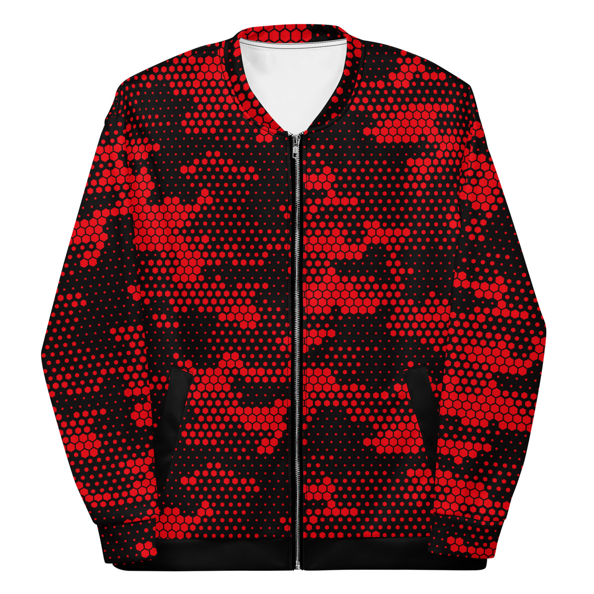 Blood Red Fabian Camo Unisex Bomber Jacket