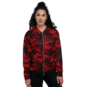 Blood Red Fabian Camo Unisex Bomber Jacket