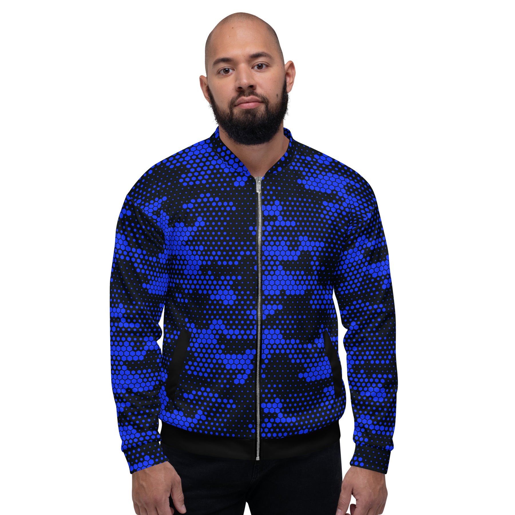 Blue Fabian Camo Unisex Bomber Jacket