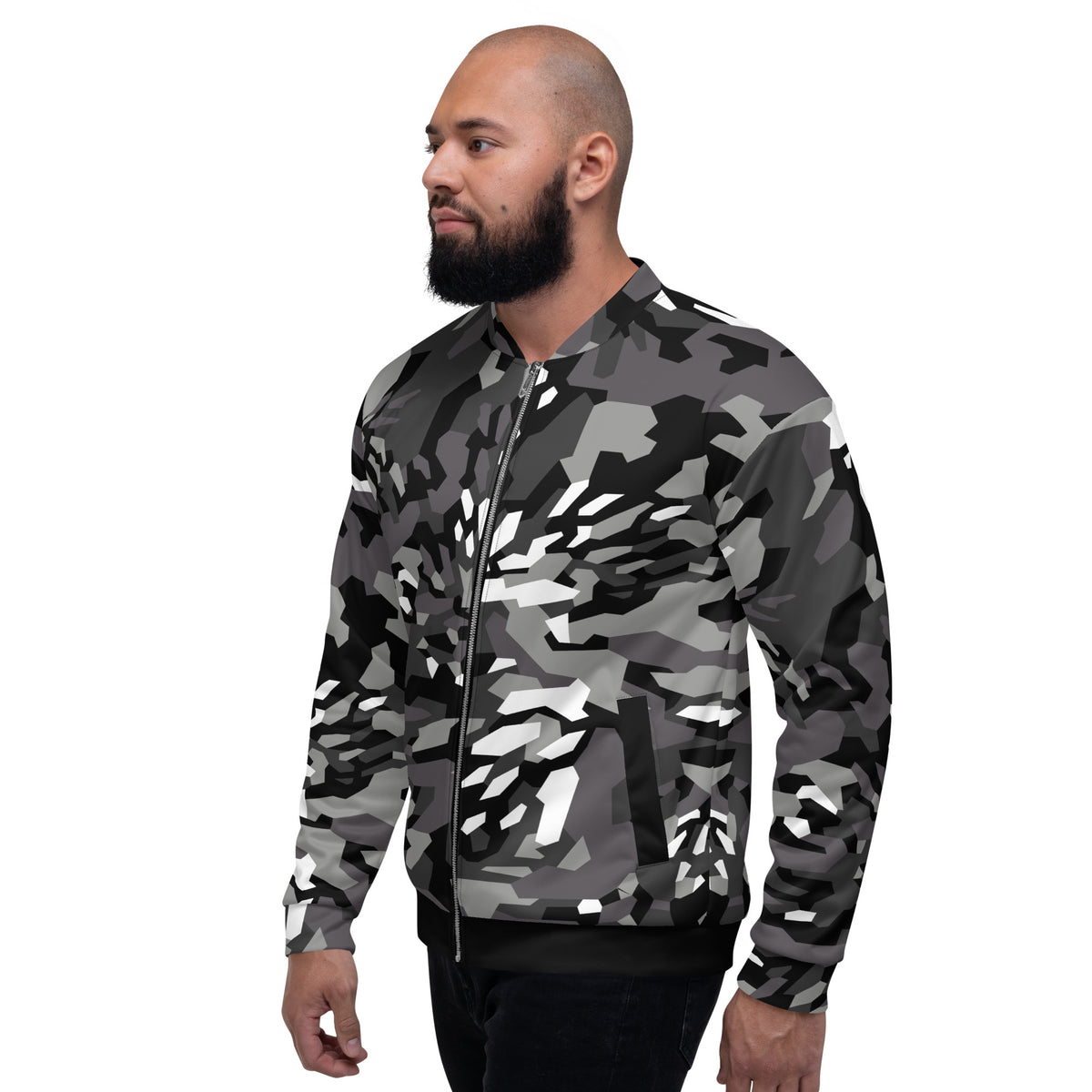 Arctic Fracture Camo Unisex Bomber Jacket