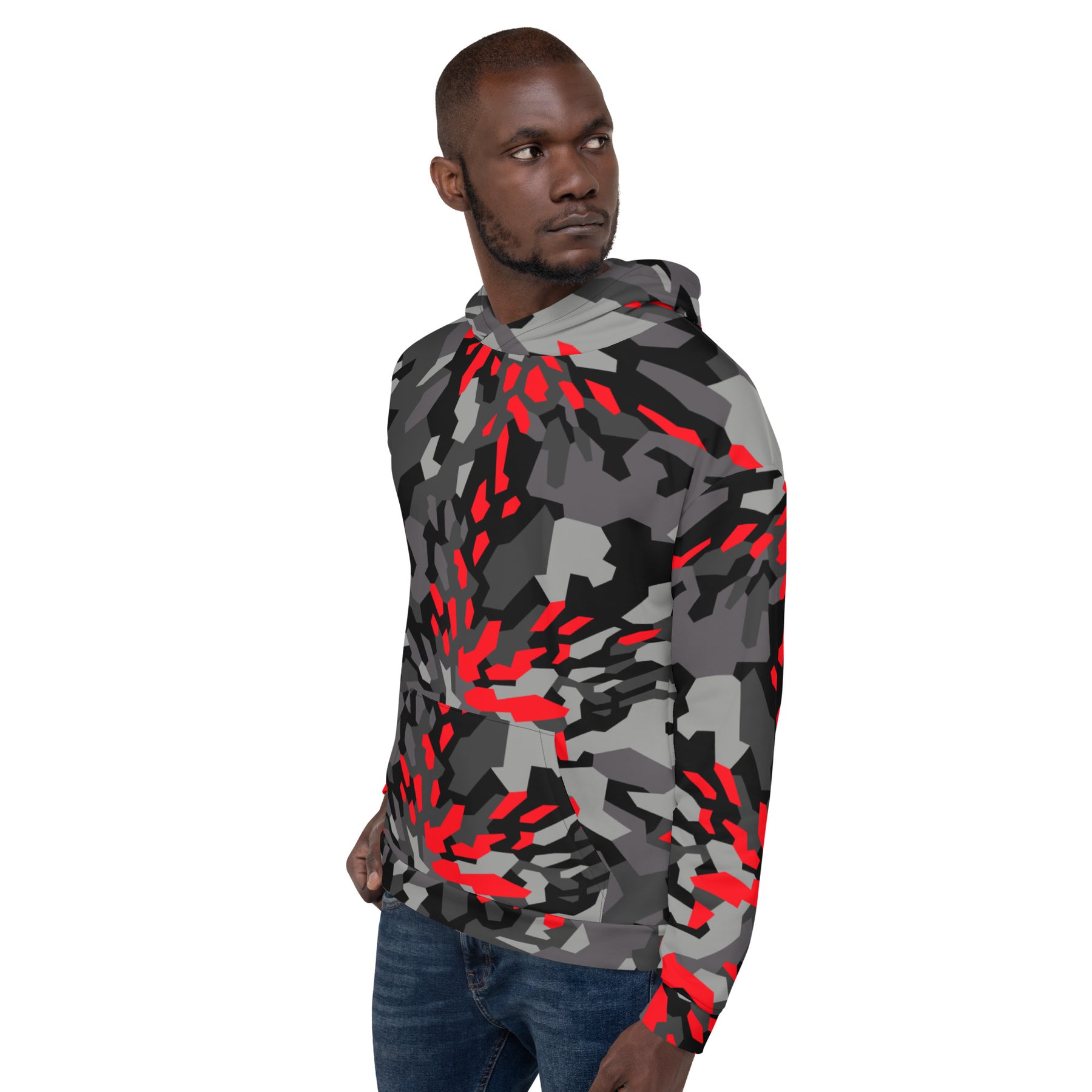 Blood Red Fracture Camo Unisex Hoodie