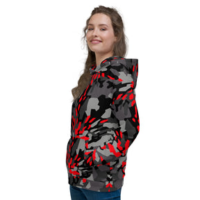 Blood Red Fracture Camo Unisex Hoodie