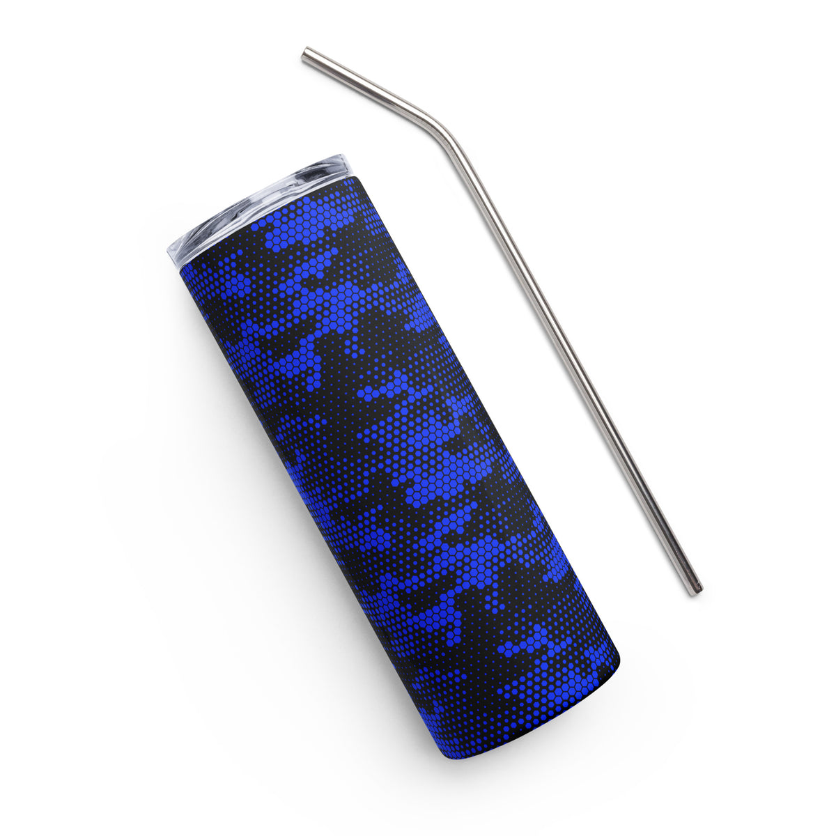 Blue Fabian Camo Stainless Steel Tumbler