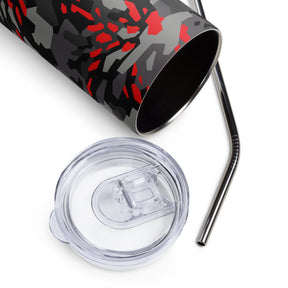 Blood Red Fracture Camo Stainless Steel Tumbler