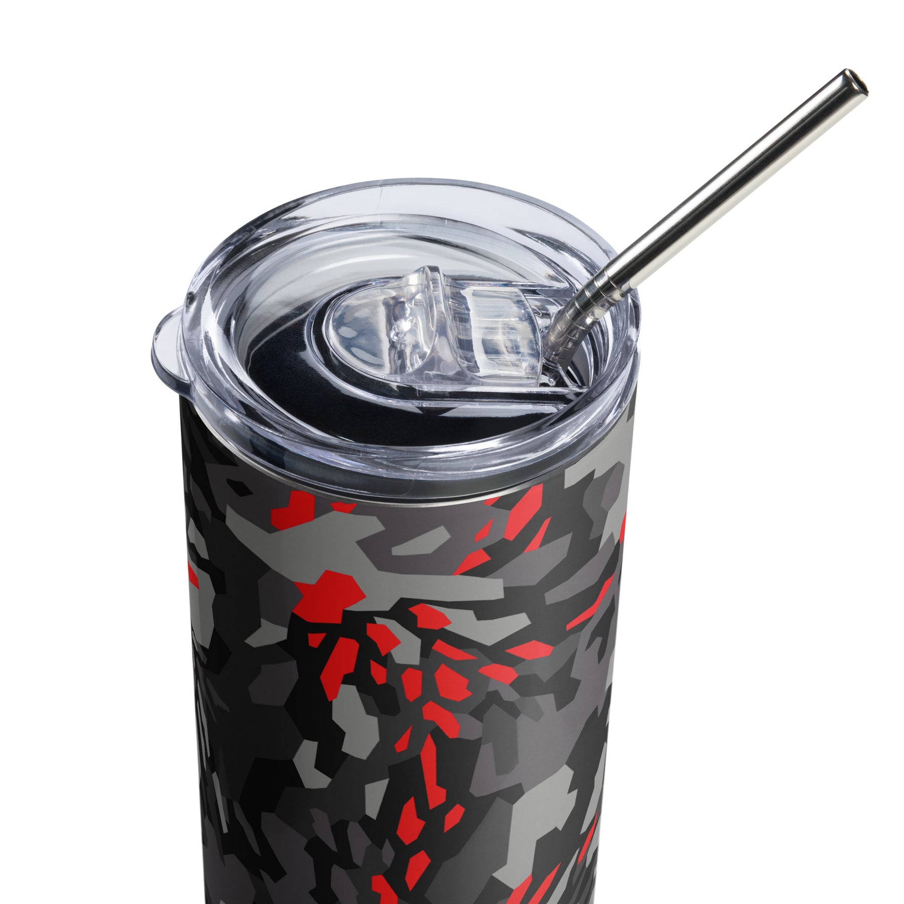 Blood Red Fracture Camo Stainless Steel Tumbler